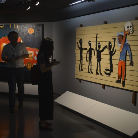 Exposição Jean-Michel Basquiat, com curadoria de Pieter Tjabbes. Foto: Rovena Rosa/Agência Brasil