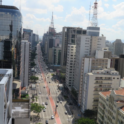 Vista do mirante do Sesc Avenida Paulista, no 17º andar